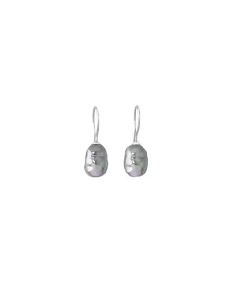 Pendientes De Perlas Largos | Majorica Pendientes Tender Plata Perla Barroca Gris 8Mm
