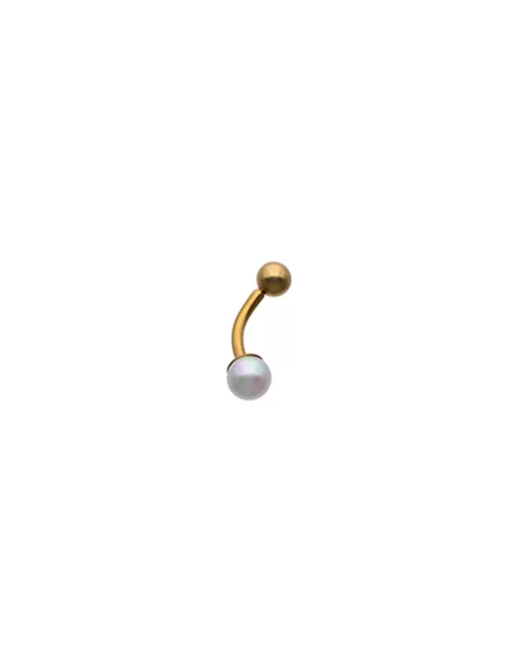 Piercings | Majorica Piercing Para El Ombligo Dorado Coleccion Cos