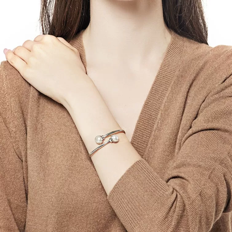 Brazaletes Rígidos | Majorica Pulsera Alina Perla Ligeramente Redonda