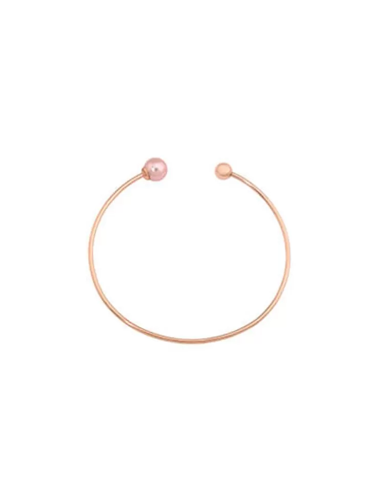 Brazaletes Rígidos | Majorica Pulsera Aura Dorada Grande Con Perla Rosa