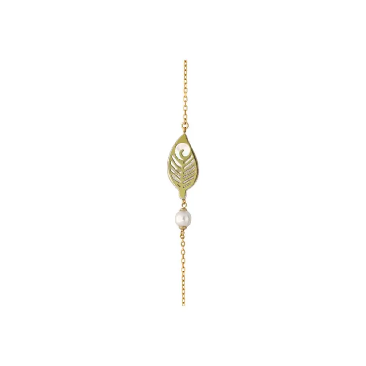 Pulseras Encadenadas | Majorica Pulsera Dafne Con Hoja En Madreperla