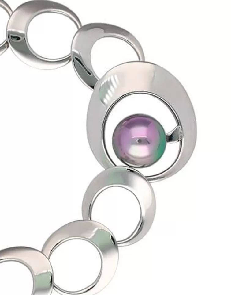 Pulseras Encadenadas | Majorica Pulsera De Acero Petra Encadenada Con Perla Gris