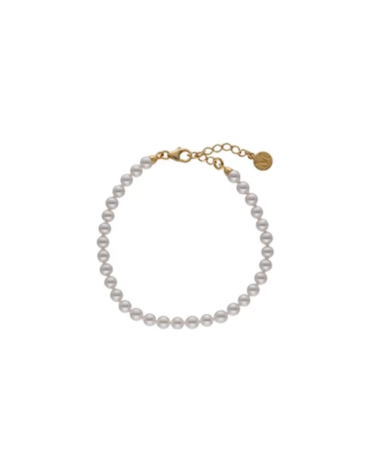 Pulseras Doradas | Majorica Pulsera De Perlas Ballet Dorada 4Mm