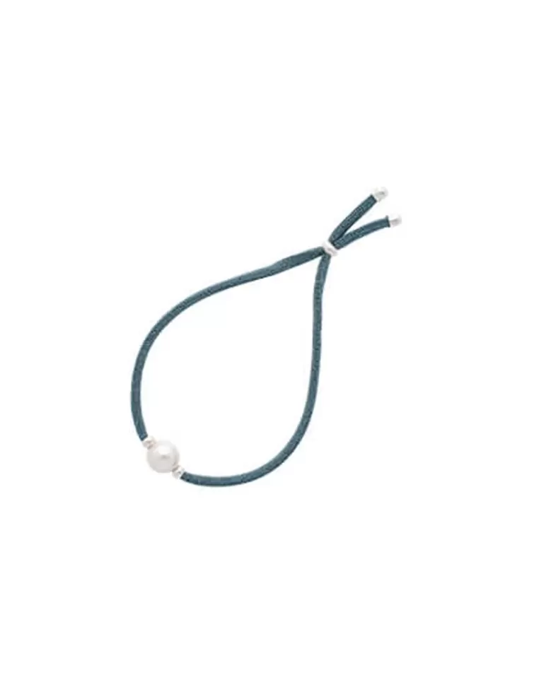 Pulseras Elásticas | Majorica Pulsera Elastica Ajustable Sifnos Azul Con Perla