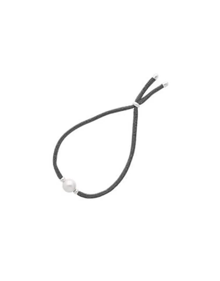 Pulseras Elásticas | Majorica Pulsera Elastica Ajustable Sifnos Gris Con Perla