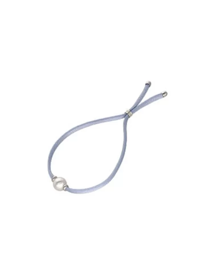 Pulseras Elásticas | Majorica Pulsera Elastica Sifnos Azul Bebé Con Perla