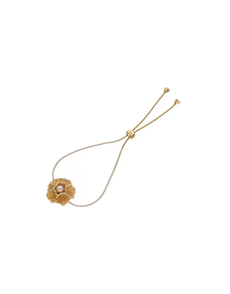 Pulseras Encadenadas | Majorica Pulsera Encadenada Clavelina Ajustable Con Perla Blanca