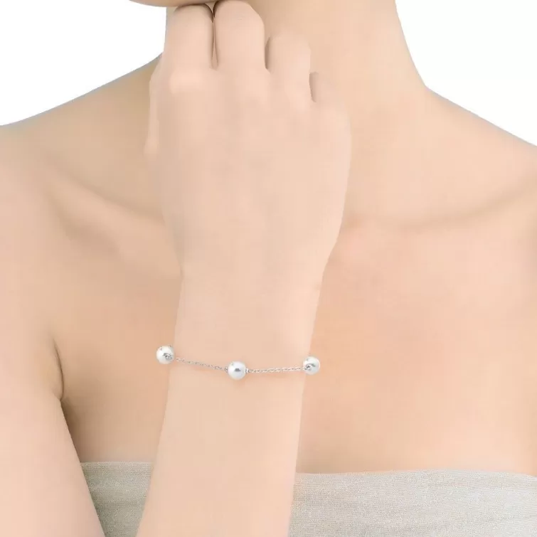 Pulseras Encadenadas | Majorica Pulsera Encadenada Ilusion Plata