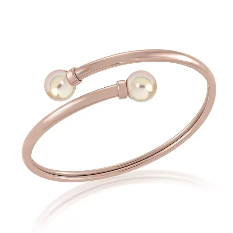 Brazaletes Rígidos | Majorica Pulsera Galatea Acero Rosado