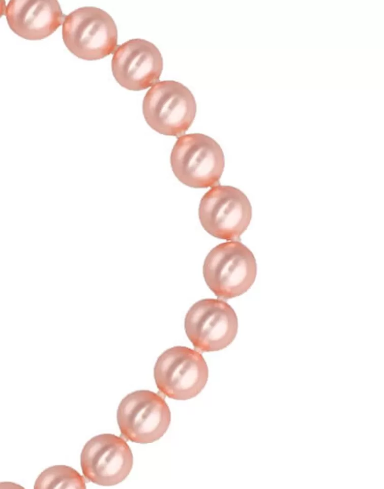 Pulseras Plata | Majorica Pulsera Lyra Plata Con Perlas Rosas 6Mm