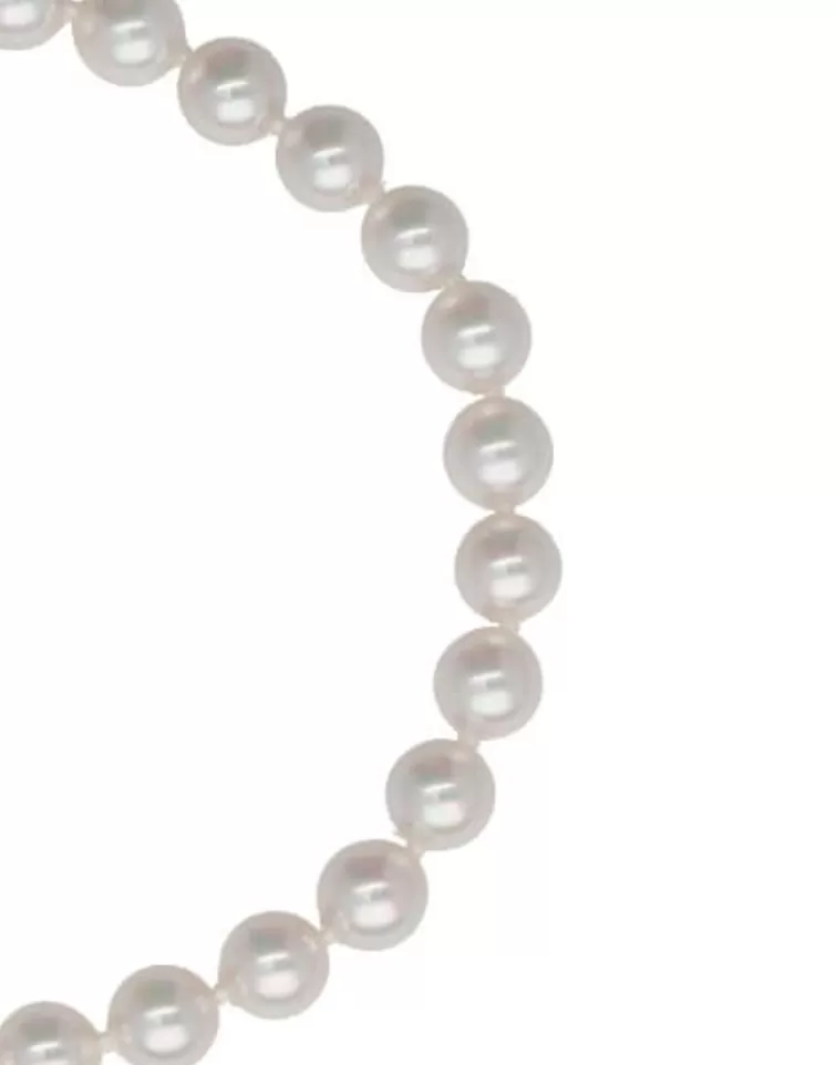 Pulseras Doradas | Majorica Pulsera Lyra Plata Dorada Perlas Blancas 6Mm