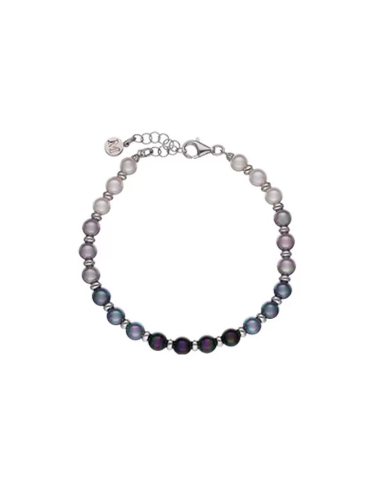 Pulseras Plata | Majorica Pulsera Nyx Unisex Con Perlas Degrade