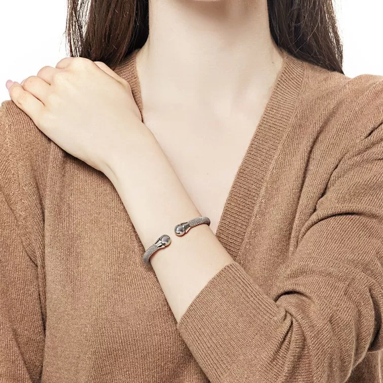 Brazaletes Rígidos | Majorica Pulsera Spicy Acero Con Perla Nuage